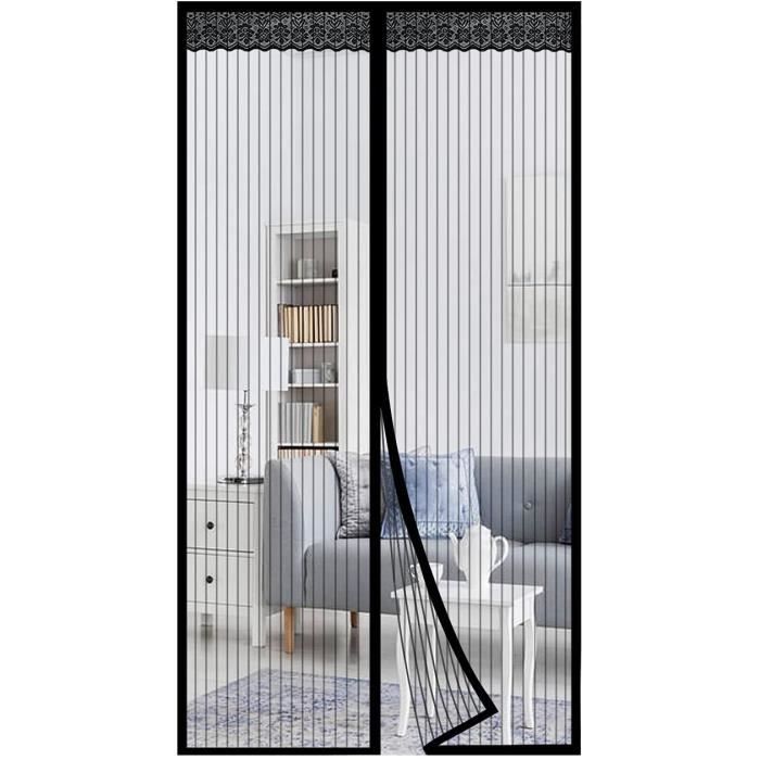 Moustiquaire Magnétique Porte Rideau 130 X 215 Cm Maille Ultra Fine Moustiquaire Baie Vitree Coulissante Montage Facile Coller Pour Portes Fenêtres, Gris