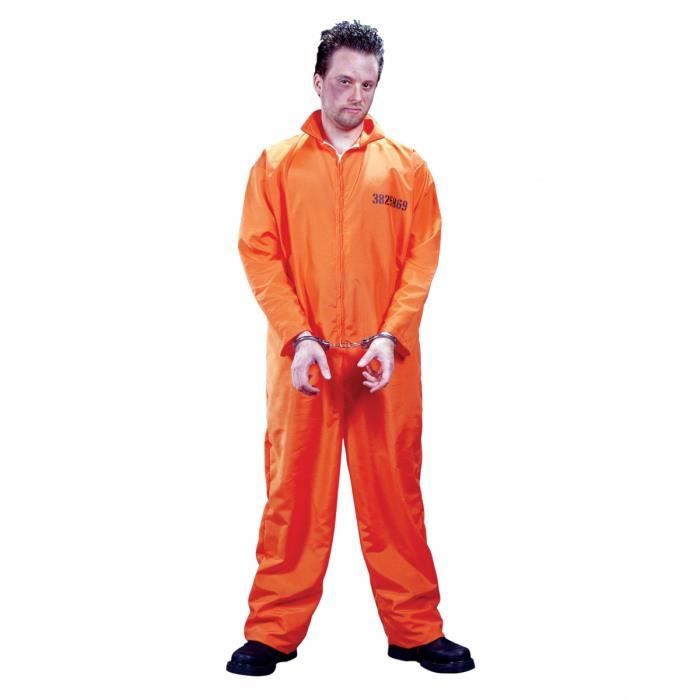 Déguisement Homme PRISONNIER Orange M//L Cinéma Clips Jackson NEUF Pas cher