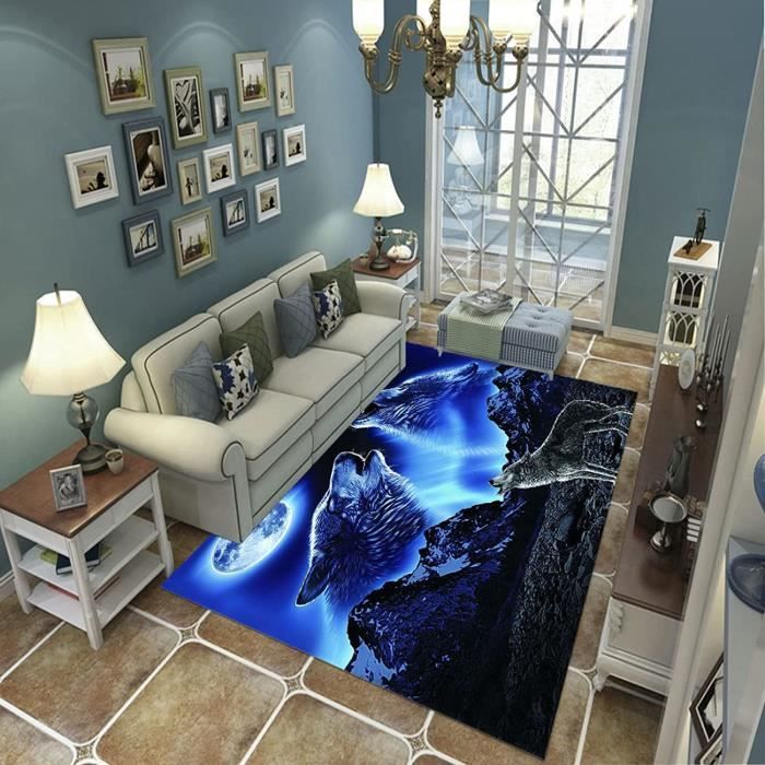 Générique Tapis Salon Loup Fantastique 120x180cm, Météore Animaux