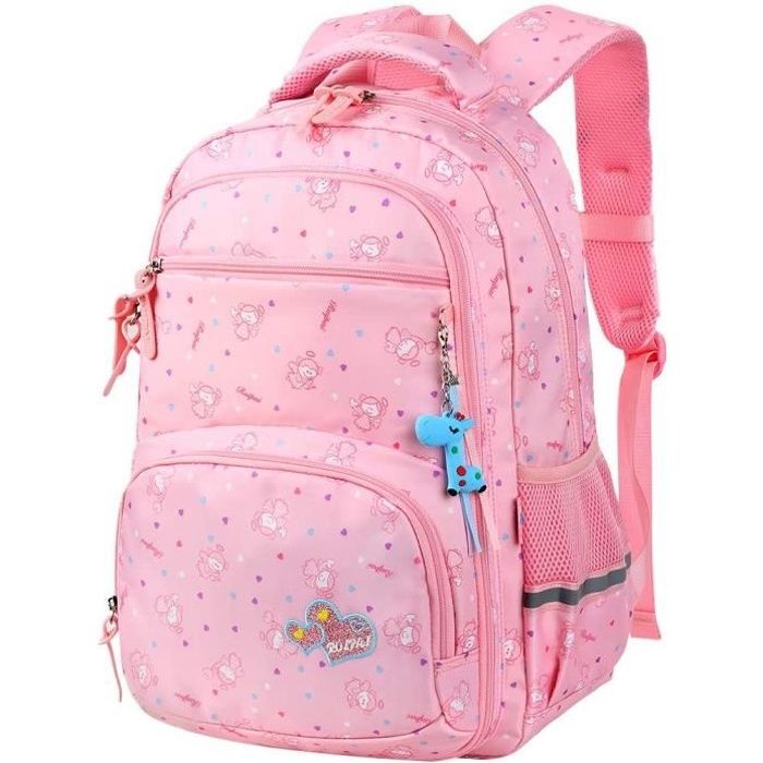 Vbiger Cartables Fille Primaire Sac à Dos Scolaires Filles Sac d'é cole Enfant pour CE2 CM1 CM2 (Rose1)109