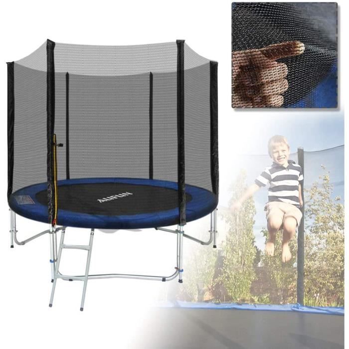 Redkid Trampoline Extérieur 305/366 Cm Avec Filet De Sécurité, Échelle Et Panier De Basket - Charge 440 Livres, Bleu