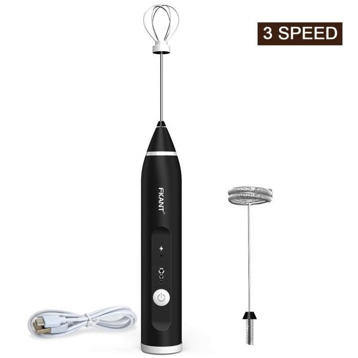Mini fouet electrique Mousseur à Lait avec Dual Fouet Tête USB Rechargeable  Trois Vitesses Réglable - Cdiscount Electroménager