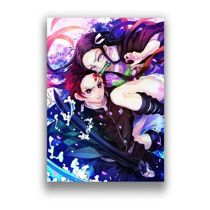 Poster Toile Demon Slayer - Décoration Murale Chambre - 30 X 45 Cm - Style Sans Cadre - 7