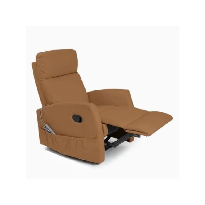 fauteuil de relaxation massant craftenwood compact camel 6019 - marron - relaxation - contemporain - design