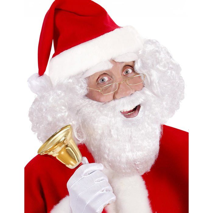 Costume Complet Père Noël Adulte – Veste Pantalon, Barbe, Perruque, Gants – Tailles S à 5XL – Pour Fêtes Et Animations