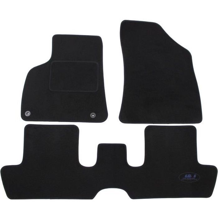 J&J Automotive | Tapis de Sol Noir Velours Compatible Avec PEUGEOT 3008 2009-2016 3pcs