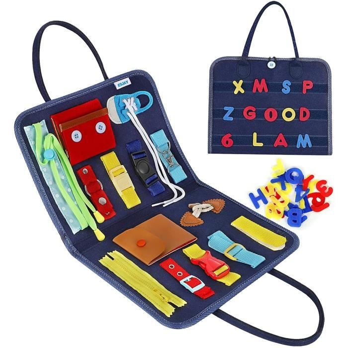 Colcolo Busy Board Montessori – Tableau Sensoriel En Bois Avec Boucles Et Fermetures, Jouet Éducatif Dès 3 Ans