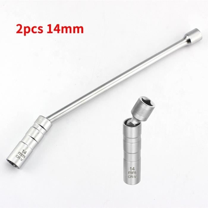 Jeu De 2 Douilles à Bougie 14mm Et 16mm - Clé à Bougie Magnétique 12 Pans 3/8" - Outil Paroi Fine Pour Automobile