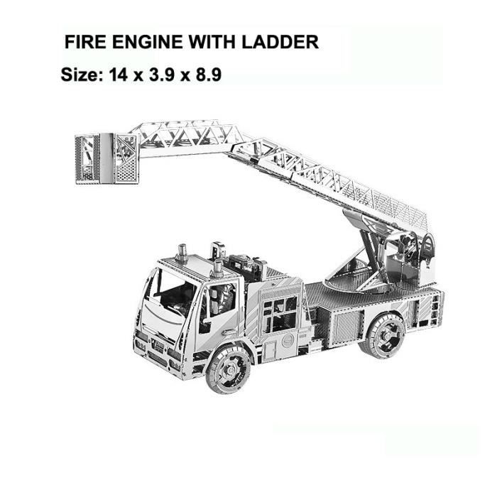 Puzzle 3d camion de pompiers avec échelle Ugears