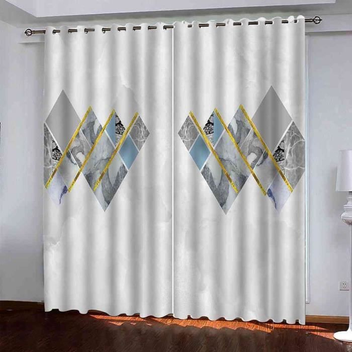 Rideaux Chambre Enfant Garcon, Lot De Noel Occultant 3D Art Géométrique