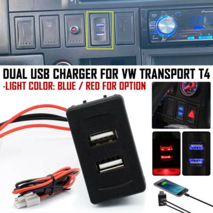 Prise allume,Chargeur double USB pour voiture, adaptateur de prise à bascule 2,1a pour VW Transport T4, panneau [A906563308]
