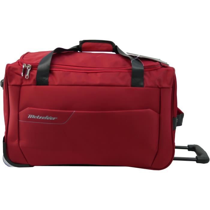 Sac de Voyage Trolley Rouge - Sac à roulettes, canne télescopique