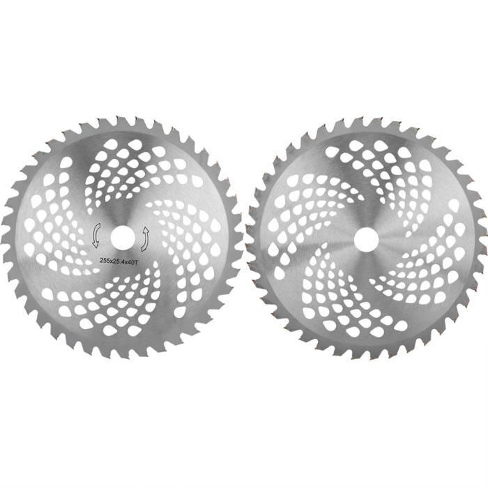 Accessoire Tondeuse 3 Dents Lame Débroussailleuse 3 Dents FaJoek - Diamètre 255mm - Alésage 25,4mm - Acier Manganèse - Pour Tondeuses Essence Coupe Herbe Broussaille