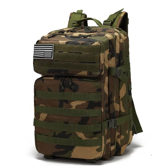 Sac à Dos Style Militaire Tactique 42L Imperméable Multifonction Sport Chasse Pêche Randonnée
