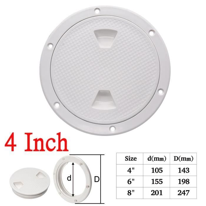 Plaque De Pont Bateau ABS Noir – Ø4 Pouces, Anti-UV, Trappe D'inspection Marine
