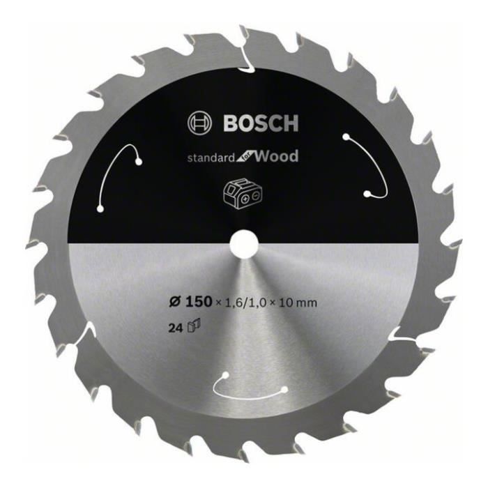 Lame de scie circulaire Bosch Standard pour bois, 150x1.6/1x10, 24 dents