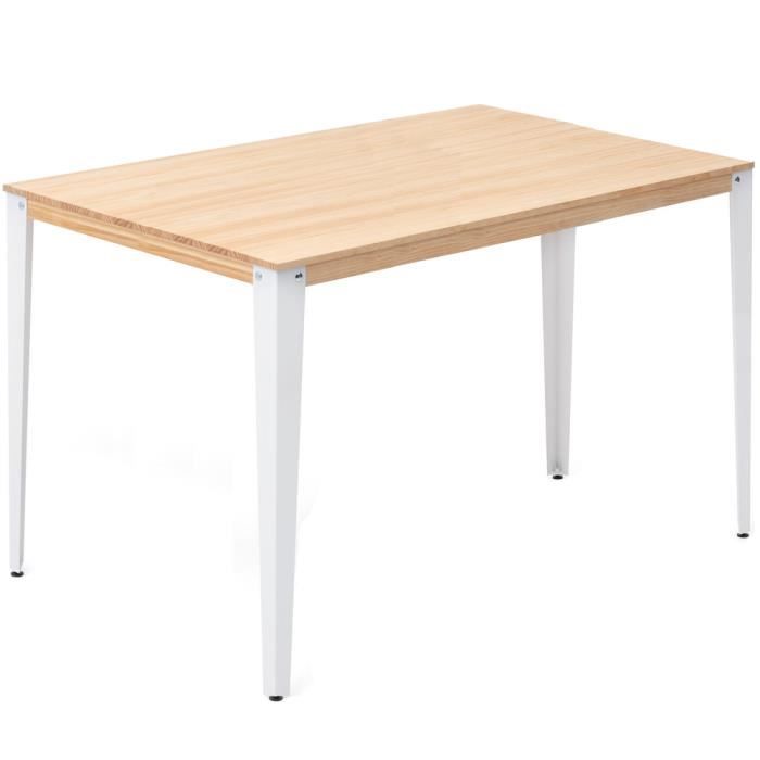 table mange debout - box furniture - lunds - blanc - style scandinave - pieds métal