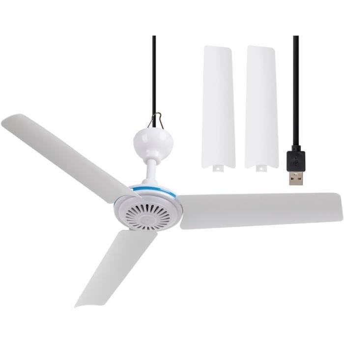 Ventilateur De Plafond Portable 8000mAh Avec Télécommande - 3 Vitesses Pour Intérieur Et Extérieur