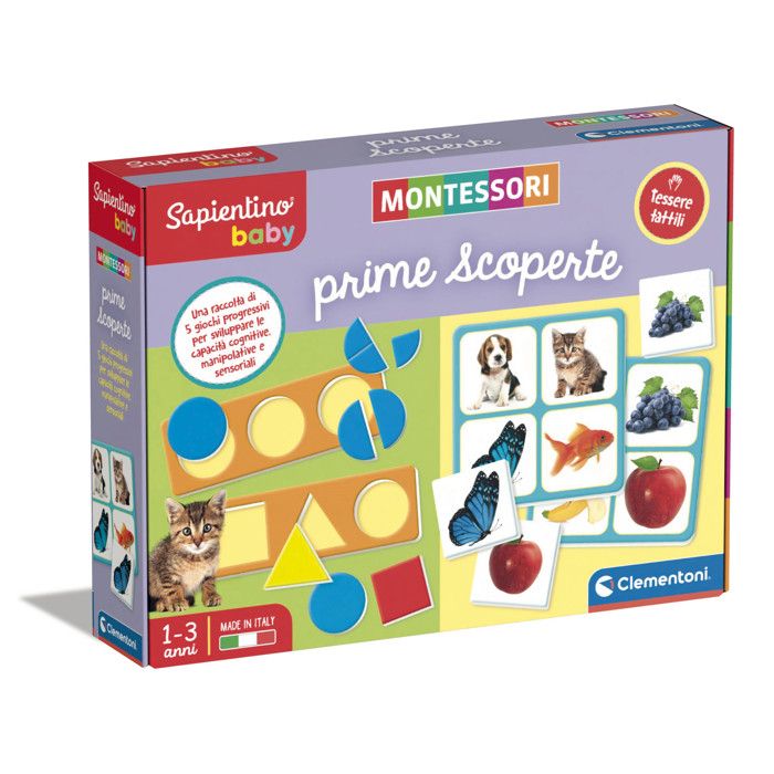 Jeu éducatif Montessori 2 Ans : Cartes Colorées Clementoni Made In Italy