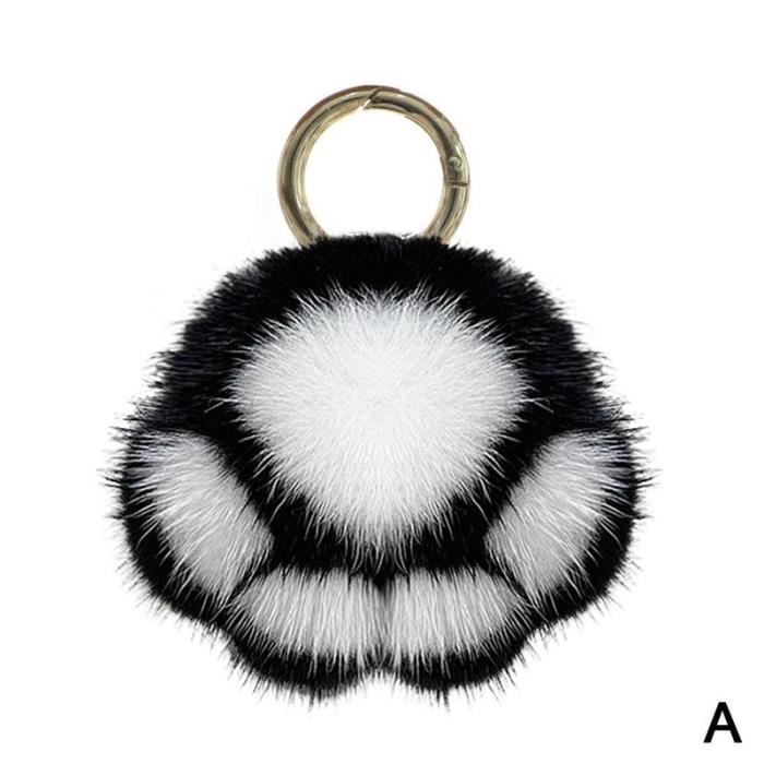Porte-clés Pendentif Boule Fausse Fourrure Renard - Mignon Et Doux, Neuf