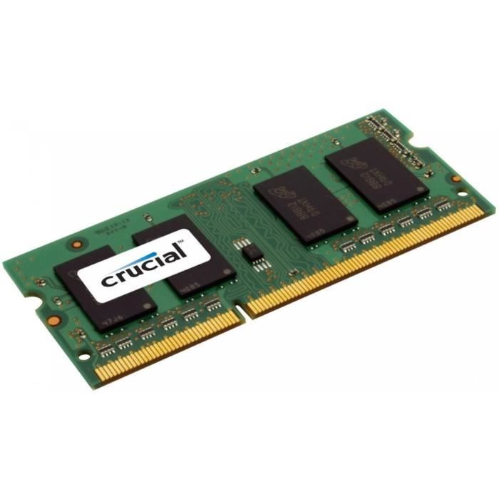 Vente Memoire PC CRUCIAL MÉMOIRE PC - DDR3L - 2GB - 1600 - SODIMM - 1,35V/1,5V pas cher