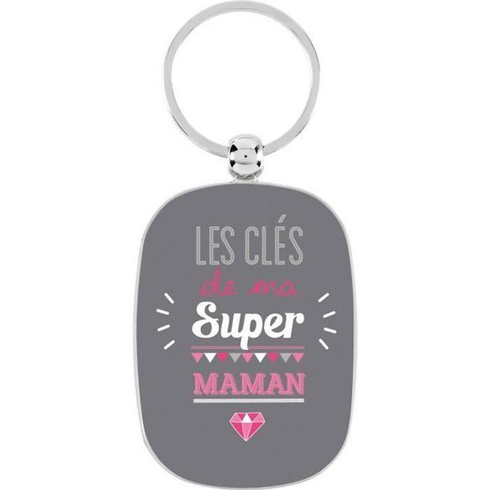 porte cles original les cles de ma super maman porte clefs de maison idee cadeau pour femme fete des meres dlp derriere la porte noir rouge rose cdiscount bagagerie maroquinerie