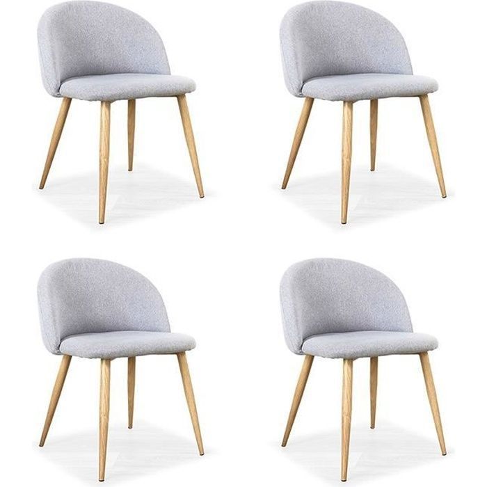Lot de 4 chaises scandinaves grises - Rossi - DESIGNETSAMAISON Lot de 4 chaises scandinaves grises - Rossi - DESIGNETSAMAISON