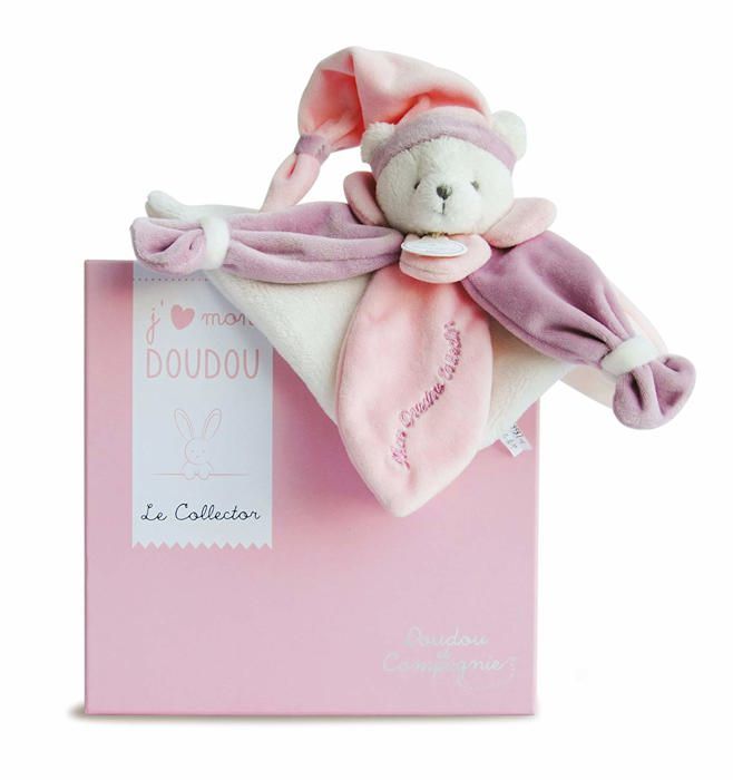 Doudou Ours Rose Collector - DOUDOU ET COMPAGNIE - 24cm - Rose - Fille - Bébé