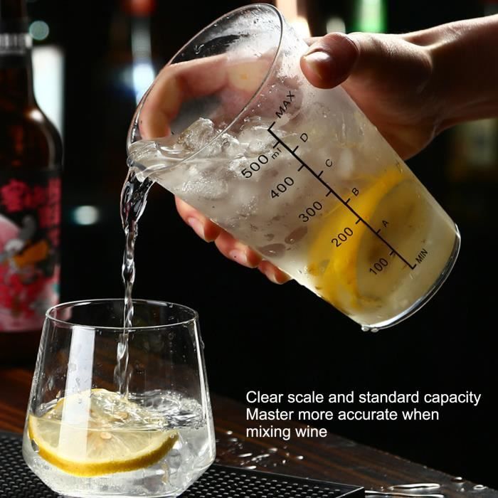 Shaker à Cocktail En Plastique Transparent Amovible De 700 Ml
