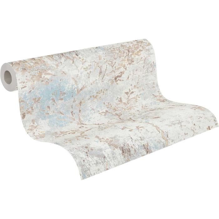 Papier Peint 396502 Avec Des Nœuds En Gris Bleu Papier Peint Floral De