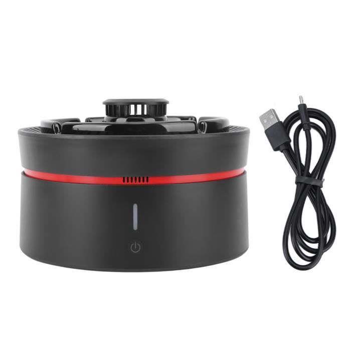Cendrier Purificateur D'air USB - Élimine La Fumée, Ioniseur, Batterie 2000mAh, Design Moderne Noir