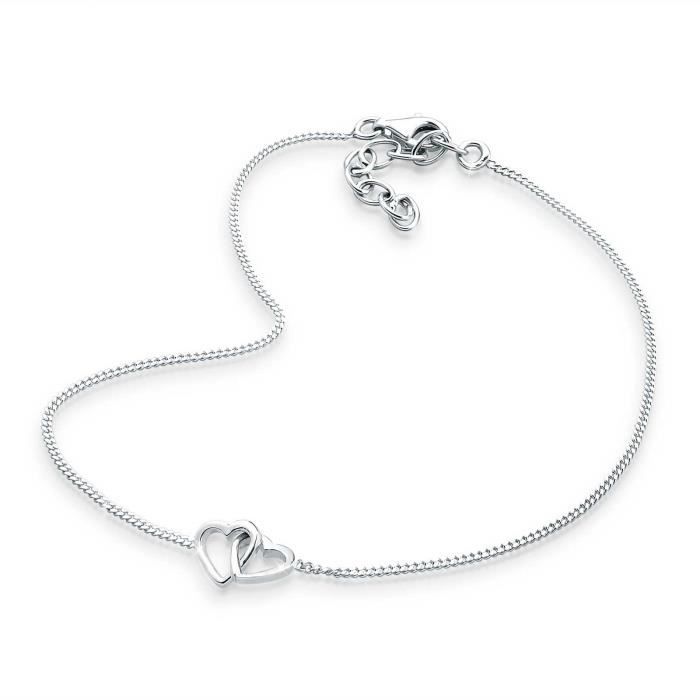 925/1000 Elli Bracelet Coeur Amour avec des Cristaux Bracelet Femme Argent 