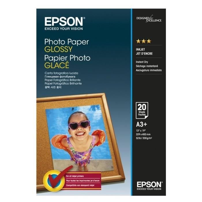 Papier Photo Glace - EPSON - 200g - A3 - Impression de photos de haute qualité