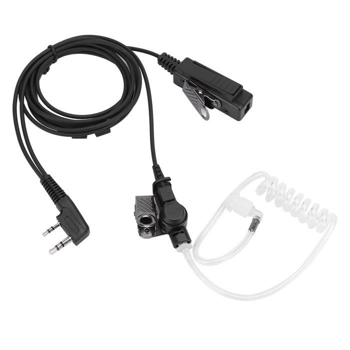 Kit De 2 Oreillettes Discrètes 2 Broches COODIO Pour Talkies-walkies Midland - Avec Tube Acoustique Et Microphone Intégré PTT