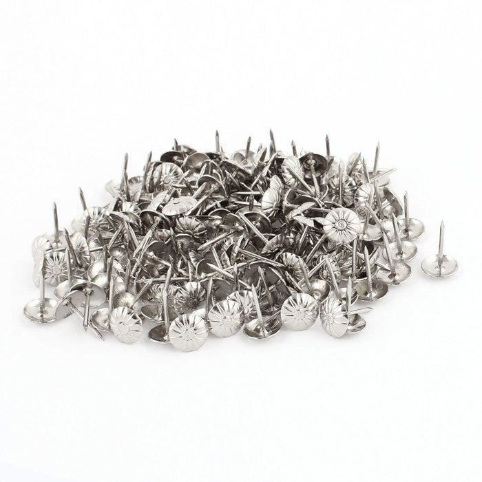 Lot 35 Clous Tapissiers / Punaise Tête 8 Mm Argenté – Hauteur 15 Mm – Fixation Mémos, Photos, Panneau Liège