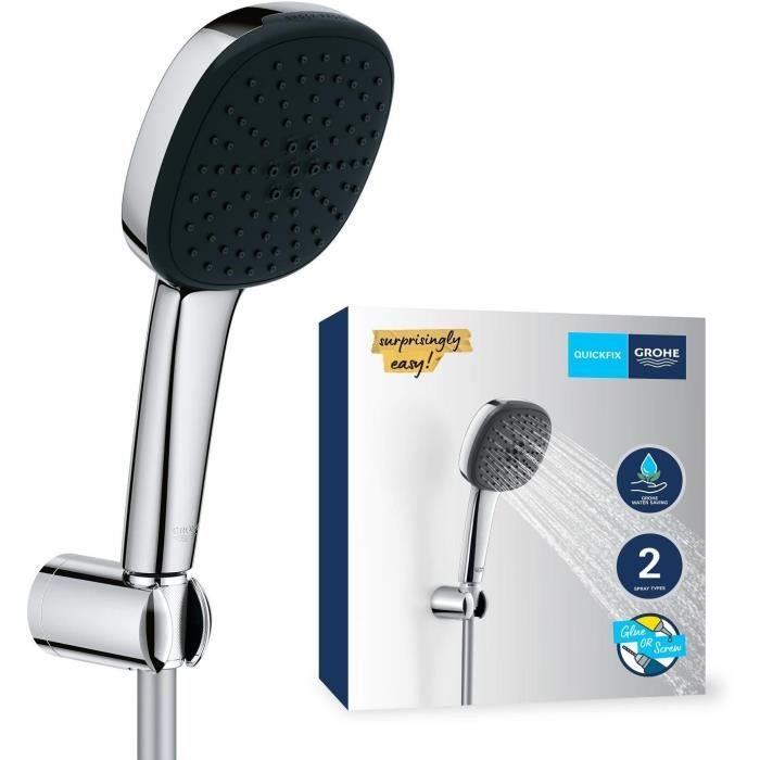 Ensemble de douche avec pommeau 2 jets support et flexible - GROHE Vitalio Comfort 110 26399001 - Sélection facile - Economie deau