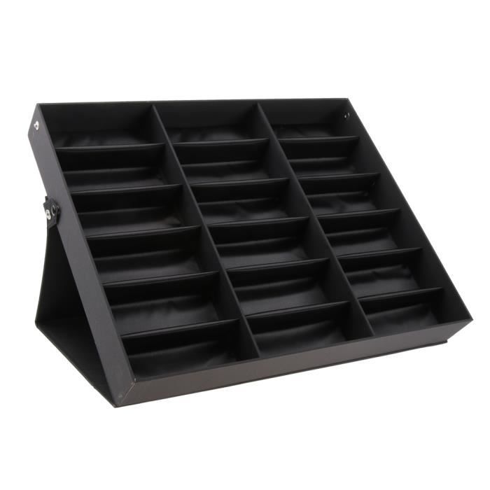 Présentoir à Lunettes 5 Paires - Support Mural Ou Comptoir En Plastique Noir - Organisateur Élégant Et Gain De Place