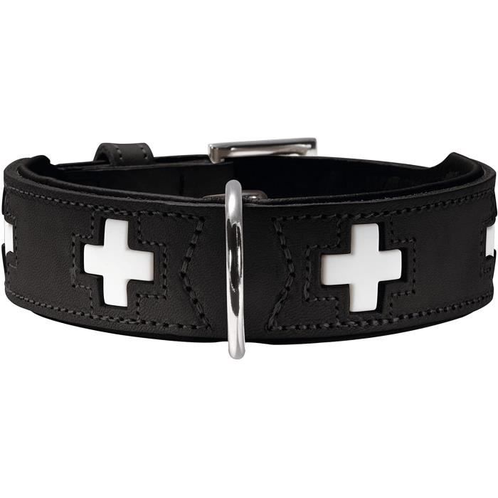 Comparer les prix de HUNTER Hundehalsband Swiss, Collier de chien en cuir, 55, Noir - 42820