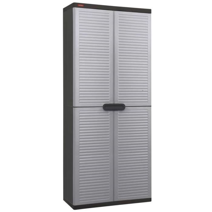 Keter Armoire de jardin Space Winner Louvre Gris clair et noir