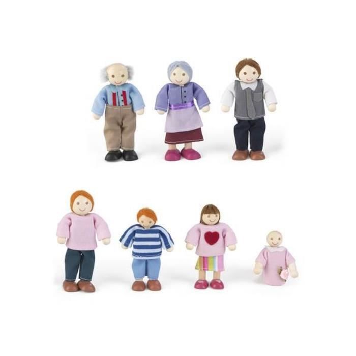 Ensemble famille de 7 poupées en bois pour maison de poupées - KidKraft
