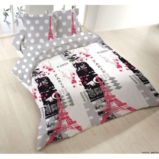 Housse de couette 200x200 + 2 taies VOICI PARIS ...