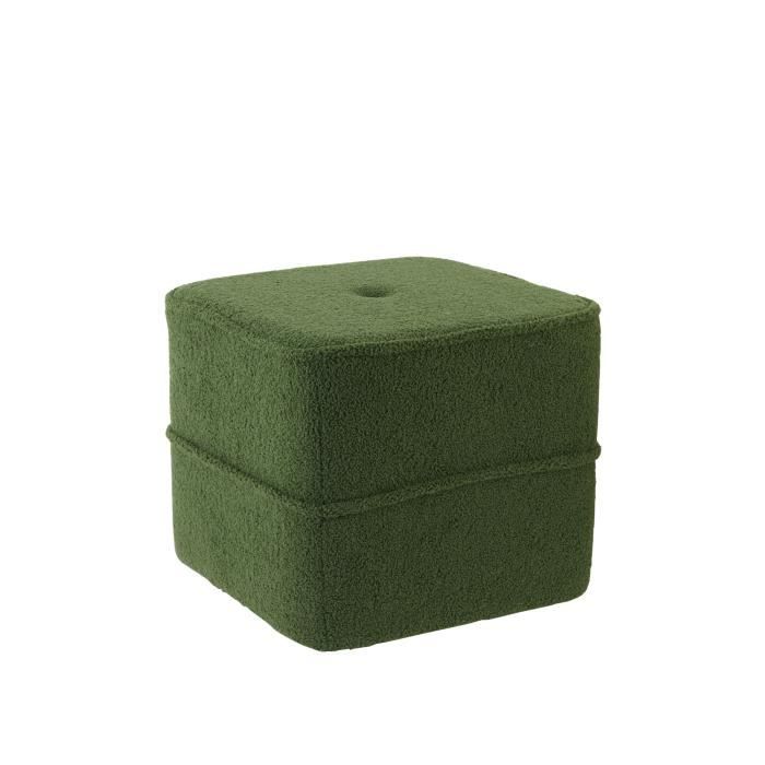 pouf kiki - light & living - vert - tissu en velours doux - 40x40x35cm