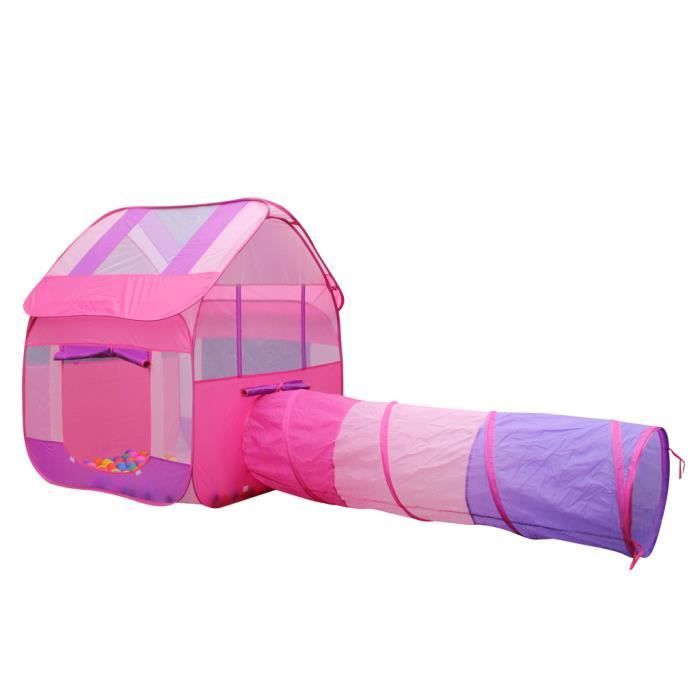 2en1Tunnel Tente de Jeu Maison Pop Up Intérieur Outdoor Play Castle