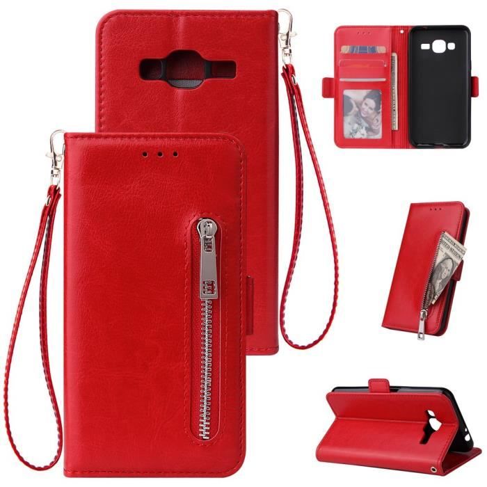 Étui Portefeuille Zanae Galaxy J3 (2017) Rouge