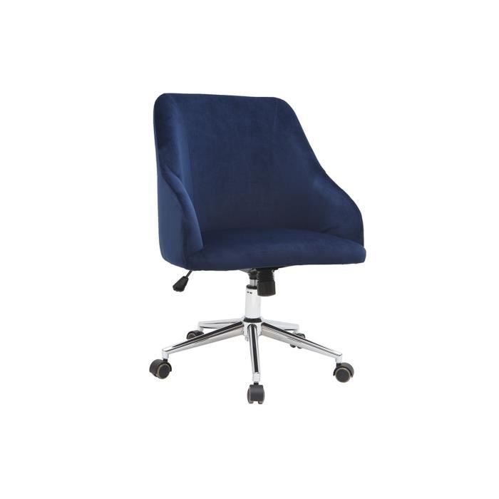 Miliboo Fauteuil De Bureau Velours Bleu Nuit Achat Vente Chaise De Bureau Cdiscount