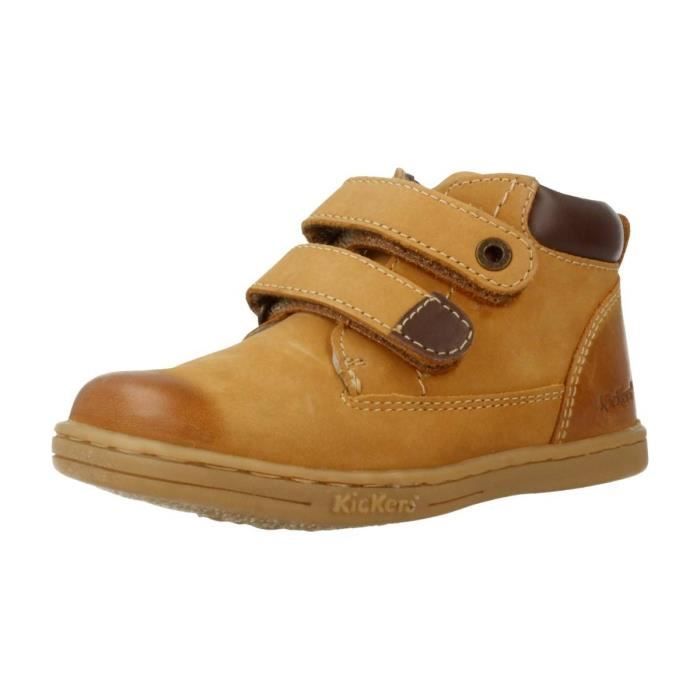 Kickers Bottillon Cuir Gar on Camel Marron Cdiscount Chaussures
