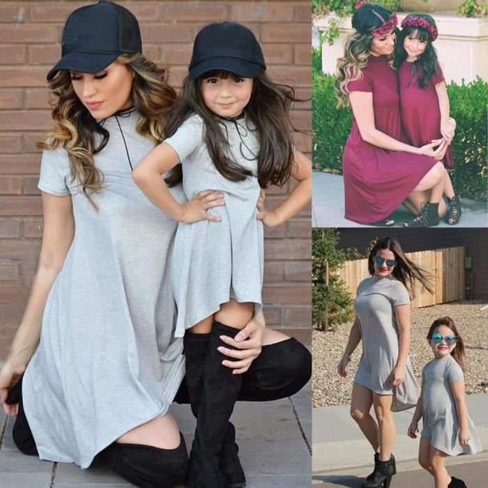 Maman Fille Tout Petit Bebe Enfants Fille Solide Robe Irreguliere Tenues Famille Gris Gris Cdiscount Pret A Porter Maman Fille Tout Petit Bebe Enfants Fille Solide Robe Irreguliere Tenues Famille Gris Gris Cdiscount Pret A Porter