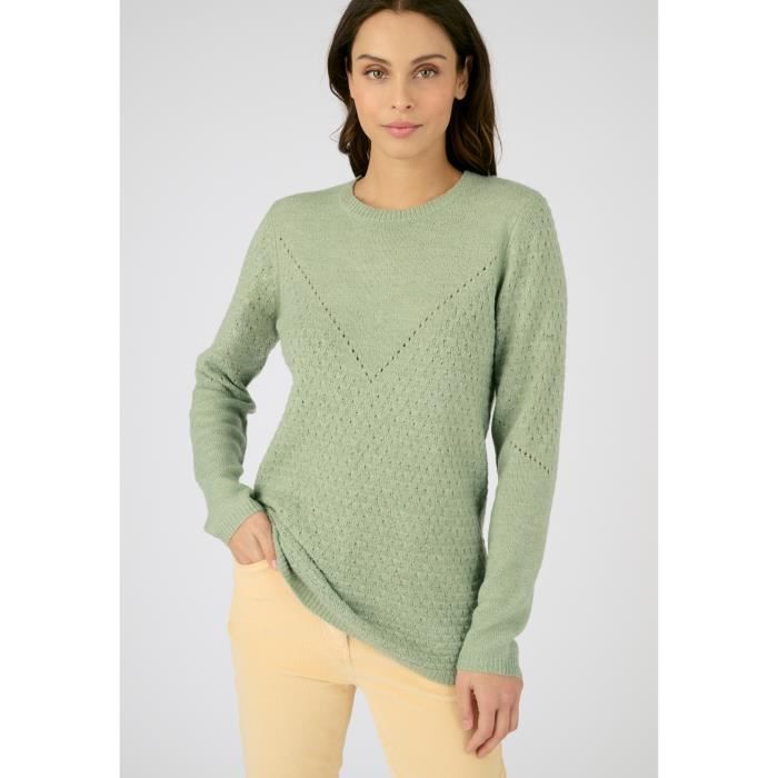 Pull femme Damart Maille ajouree et point fantaisie Thermolactyl Vert jade Vert jade Cdiscount Pret a Porter