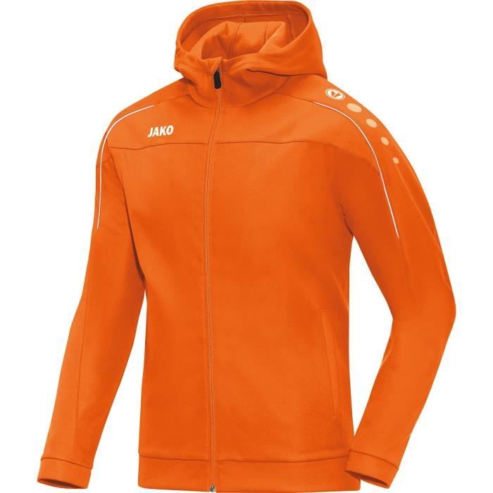 veste à capuche junior - jako - classico - multisport - orange fluo - enfant