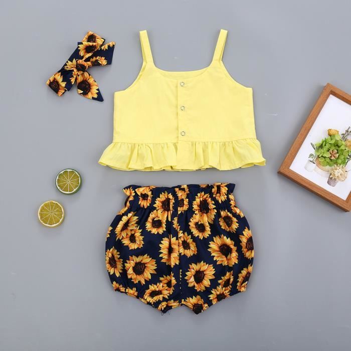 Gilet A Volants Solide Pour Nouveau Ne Bebe Fille Tournesols Courts Tenues De Bandeau Market1 Jaune Jaune Achat Vente Gilet Cardigan Prolongation Soldes Cdiscount